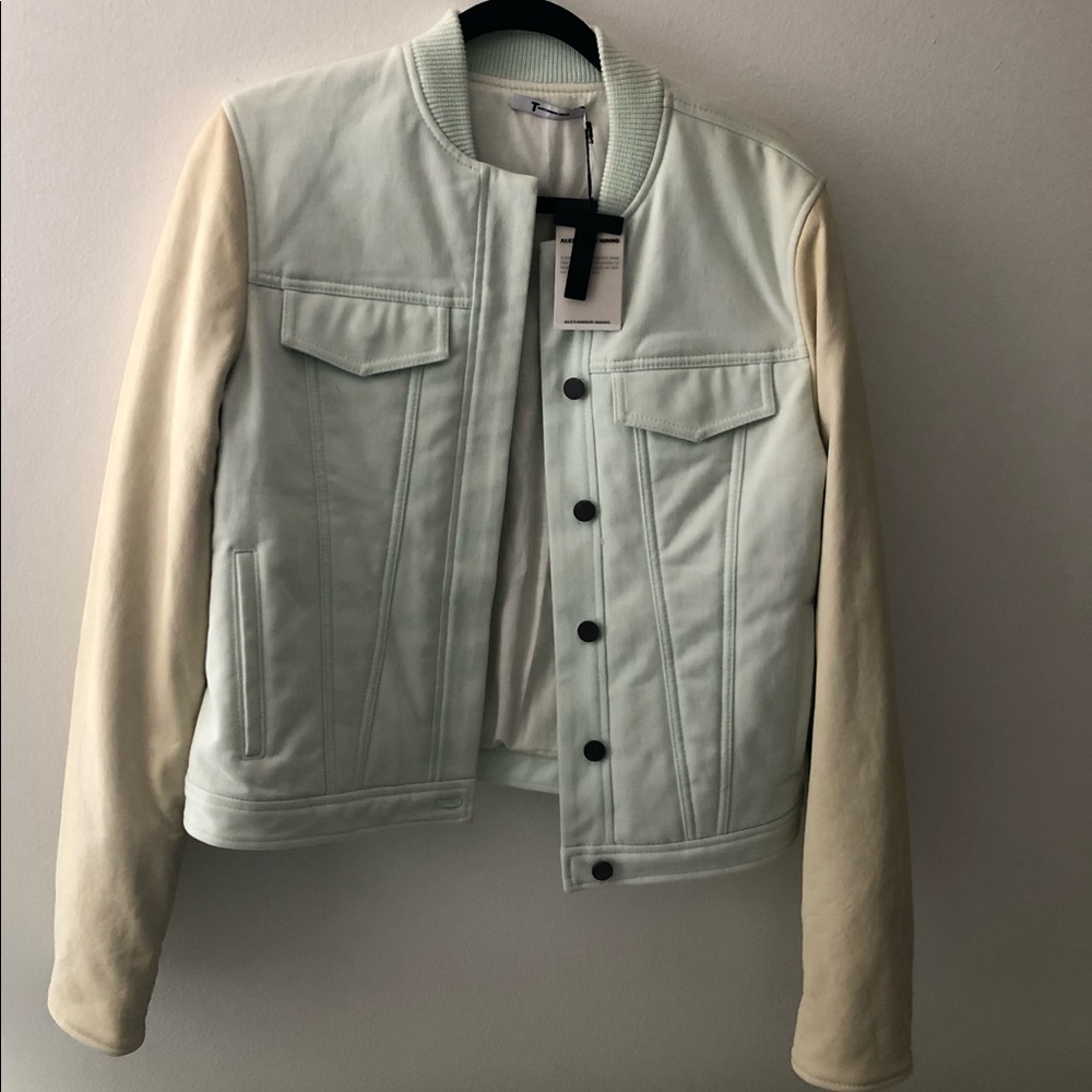 alexander wang denim & leather jacket